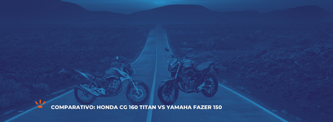 Estrada com as motos Honda CG 160 e Yamaha Fazer 150.
