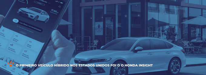 Carro híbrido Honda com um aplicativo smartphone do carro