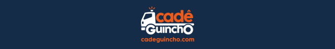 Imagem com o fundo azul e o logo do Cadê Guincho.