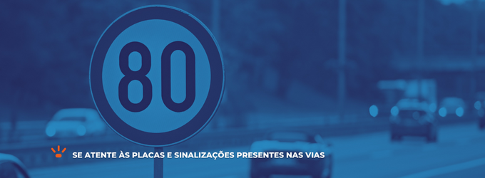 Placa de velocidade no trânsito 80km
